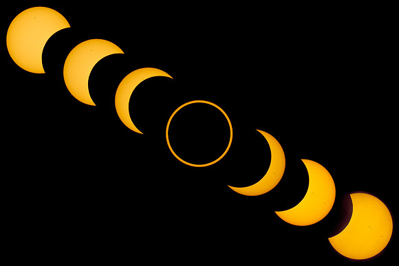 Seven Phases - Annular Solar Eclipse - May 20, 2012